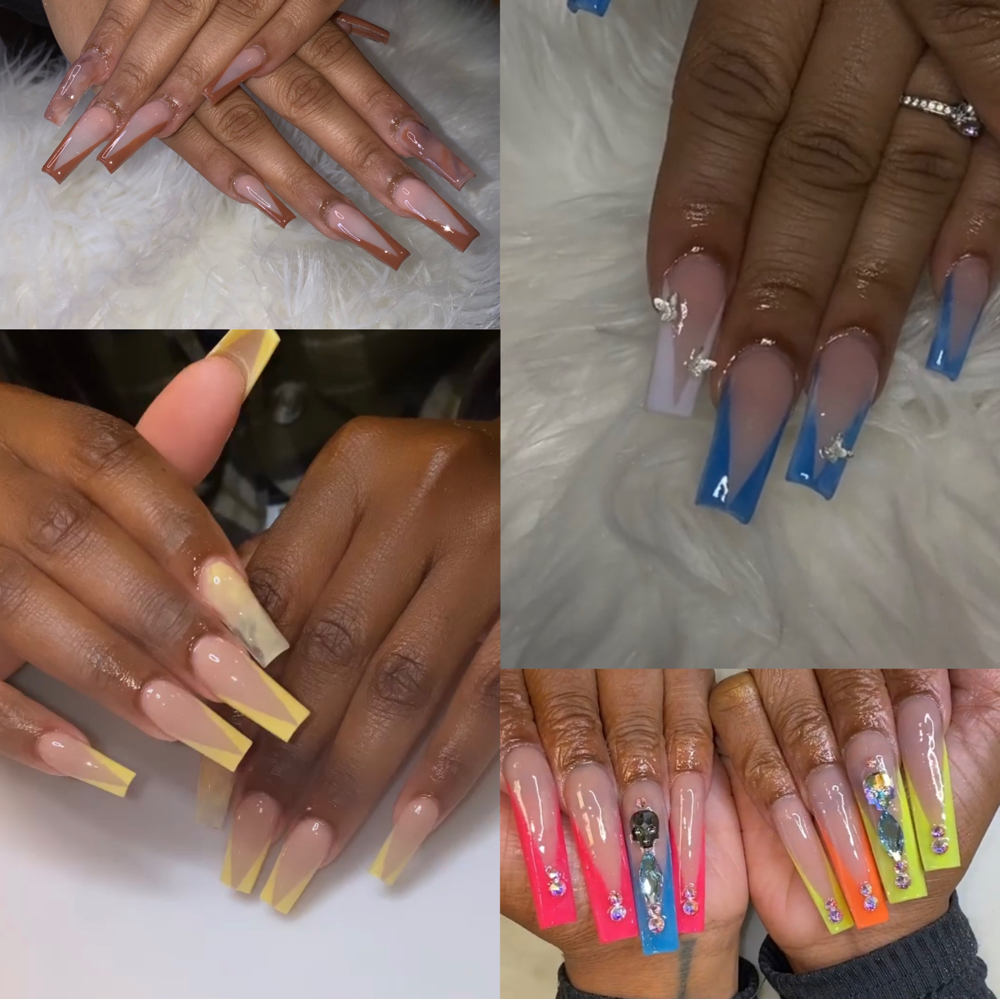 M-L Acry. V-French Tip Fullset