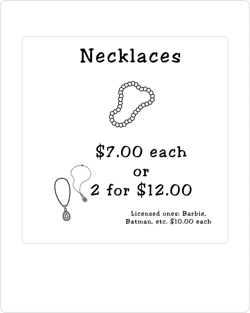 Necklaces 2 for $12.00