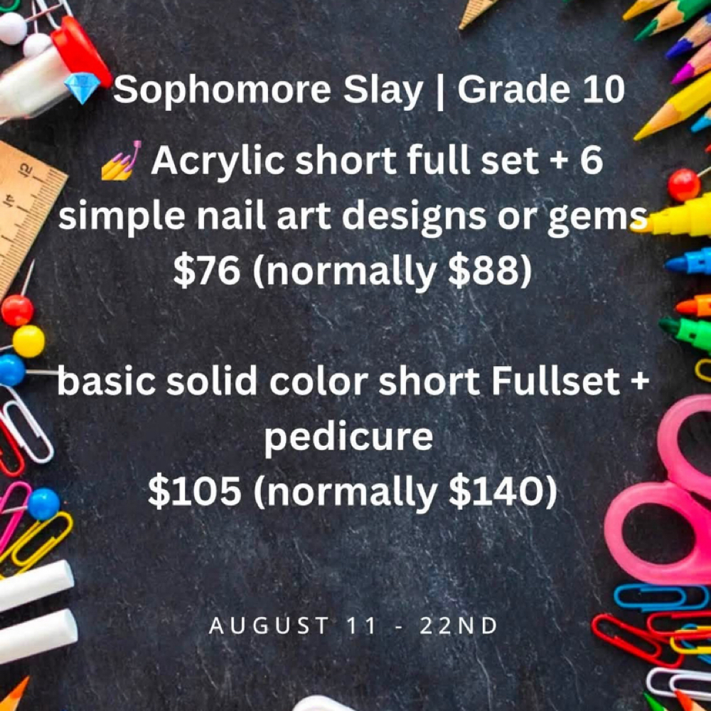 Back To School Sophomore at Lexxahh’s Luxury Nail Lab in Hartville, OH