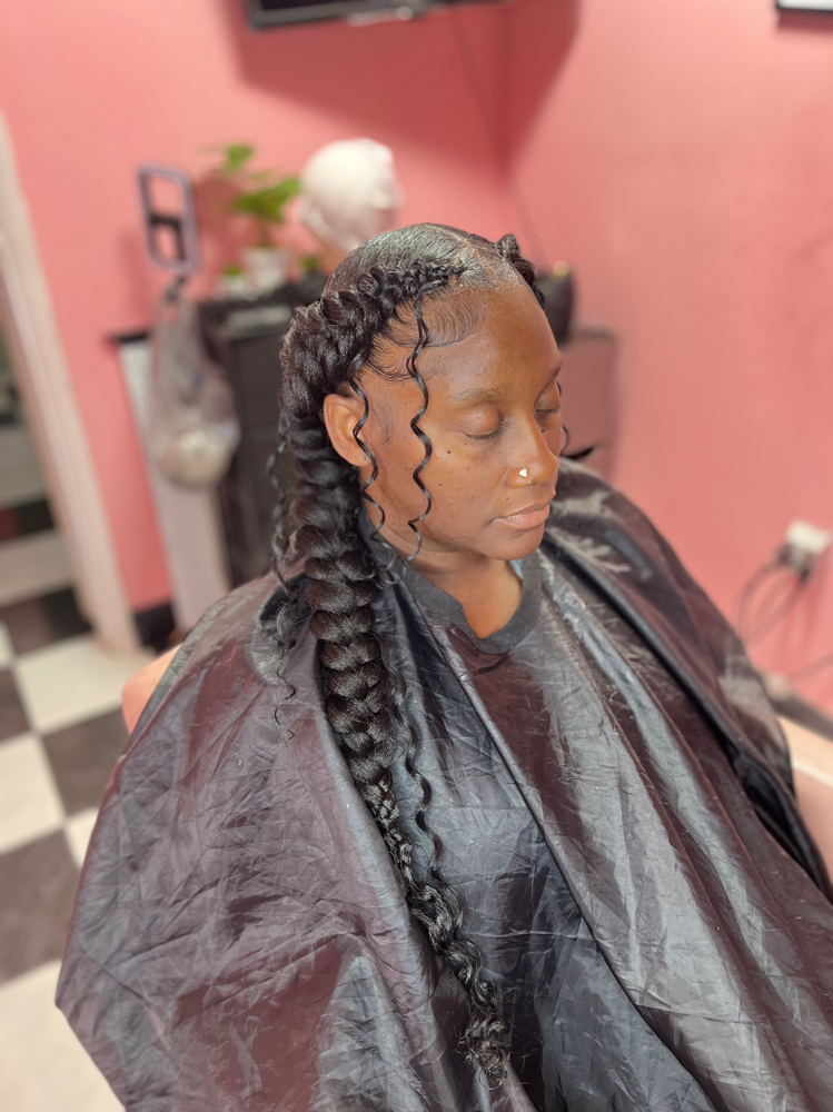 2 Feed In  Butterfly Braids