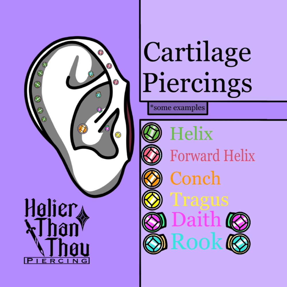 Cartilage Piercings at Holier Than Thou Piercing in Richfield, WI
