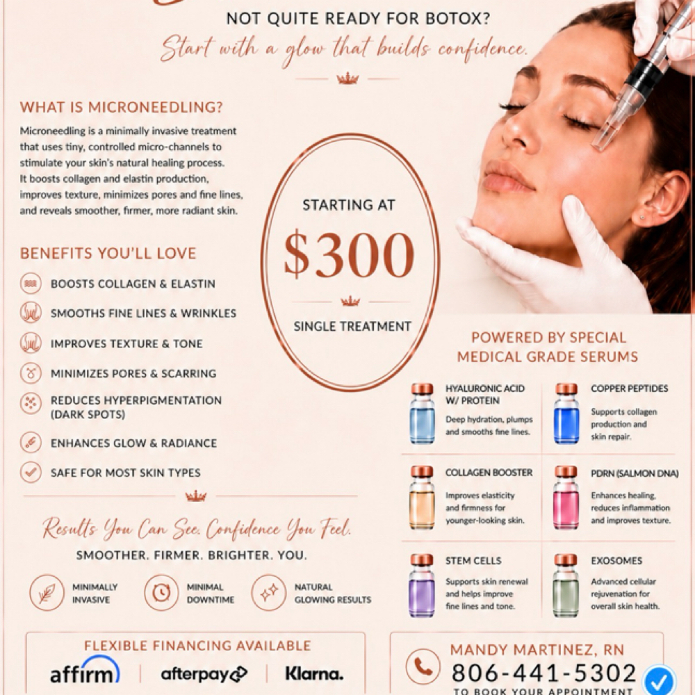 Microneedle with PDRN Serum at Peridot Studio in Lubbock, TX