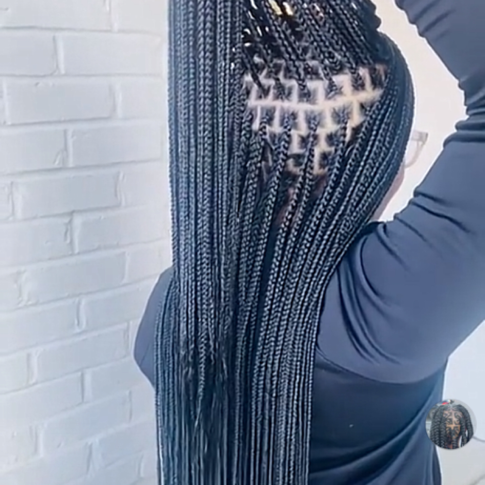 Small Knotless Braids at Mame’s  hair braiding in Cordova, TN