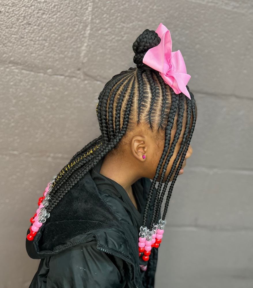 kid scalp braids with weave