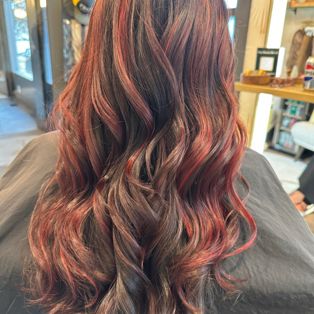 Color + Partial Foil: Cut/style at Frey. Beauty Bar in Dubuque, IA