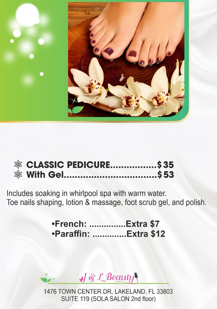 Classic Pedicure at JENNYB BEAUTY in Lakeland, FL