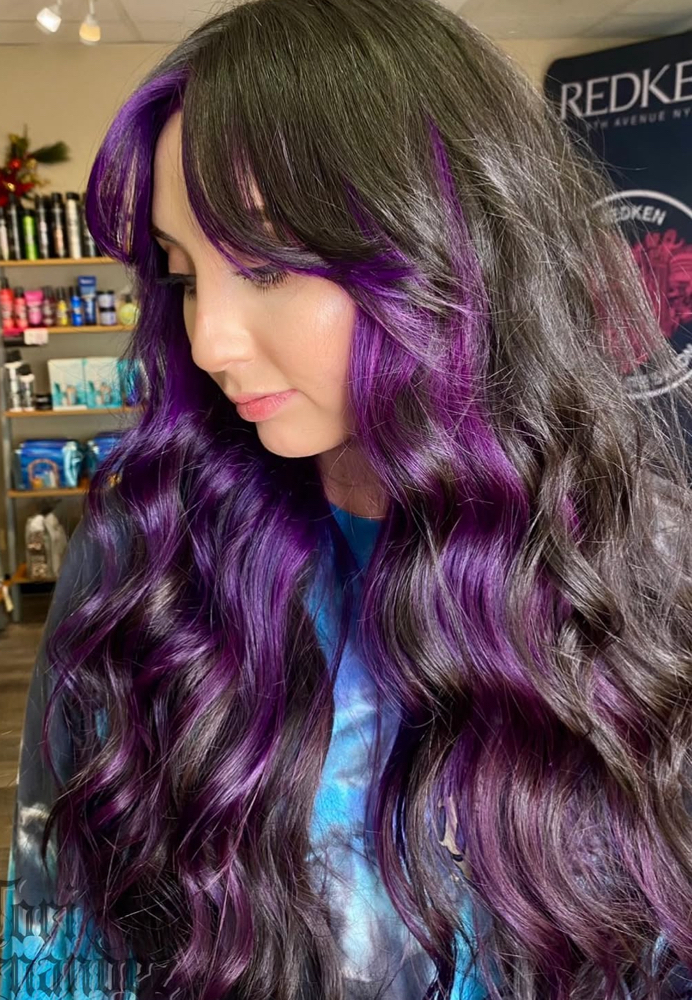 Color Block with Fashion Color at Rustic Roots Salon + Spa in Hesperia, CA