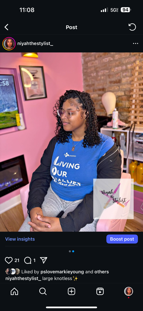 Large Boho Knotless at NiyahTheStylist in Chicago, IL