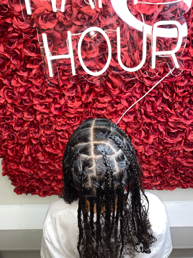 Natural Goddess Braids w Curlies!