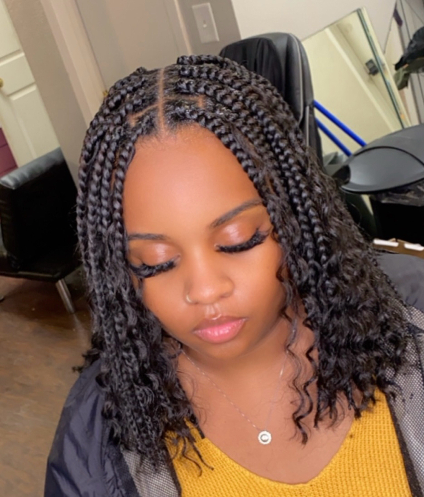 Med Boho Box Braid Bob