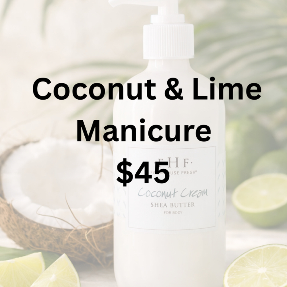 Coconut & Lime Manicure at Moonflower Aesthetics & Nails in Manistee, MI