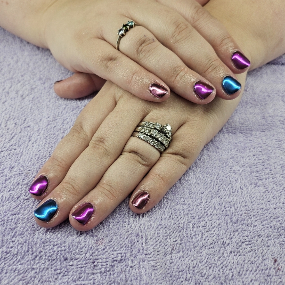 Make it Shiny (Chrome) at Troublemaker Nails in Kansas City, MO