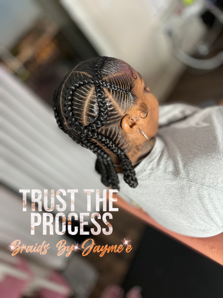 Mini Knot Buns W/ Stitch Braids
