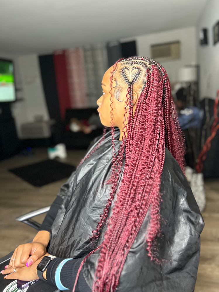 Medium Fulani Braids Half Knotless
