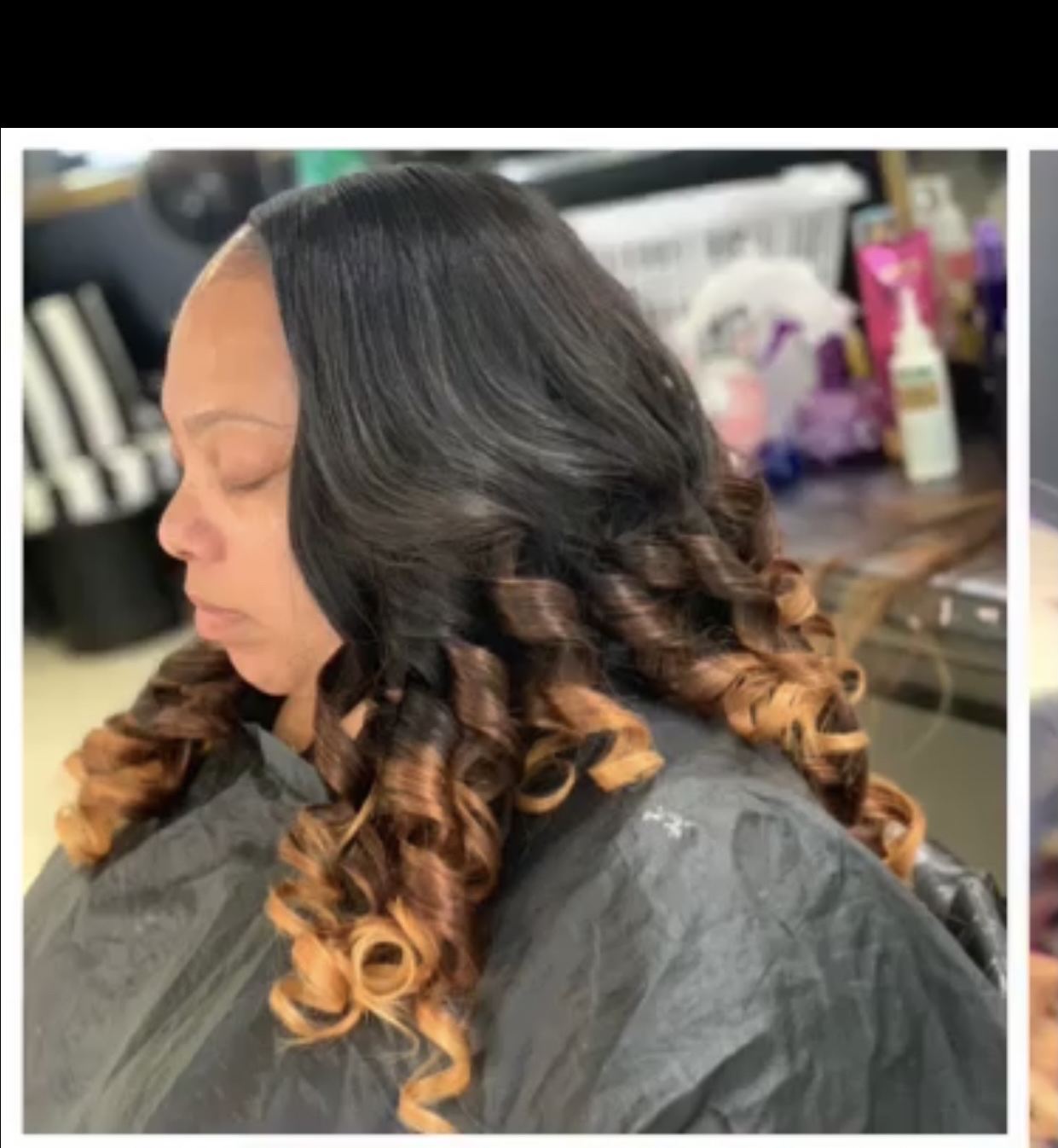 Sew-in w/small leave out