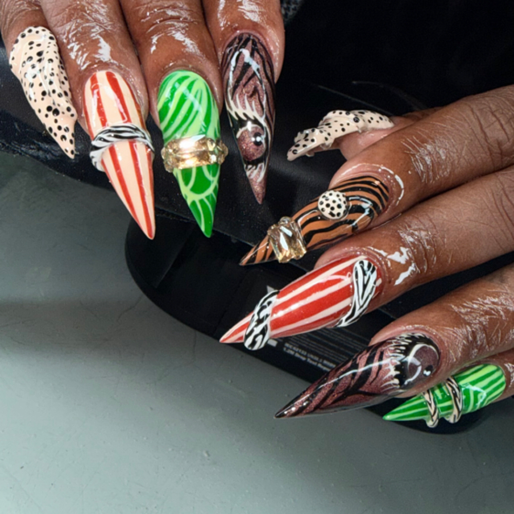 Layerd Nail Art at Living Beauty Studio in Newport News Va, VA
