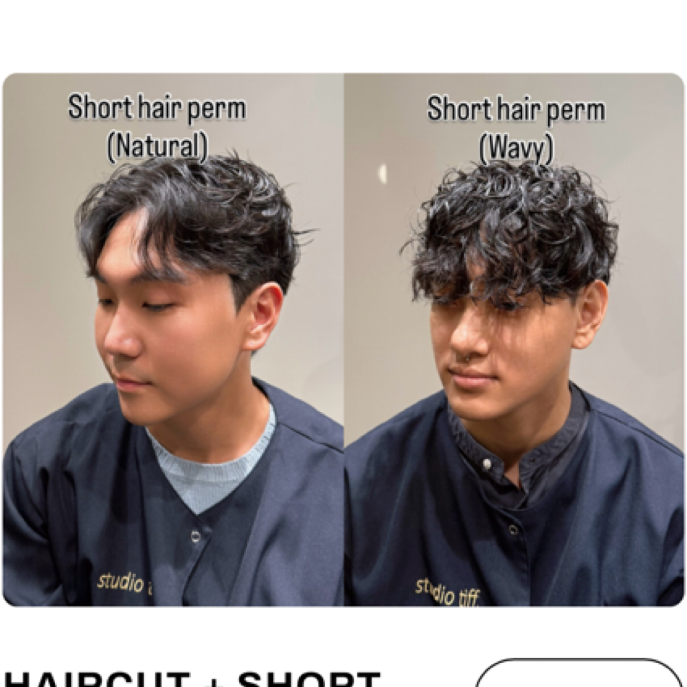 Haircut + Short Hair Wavy Perm at studio tiff. in New York, NY