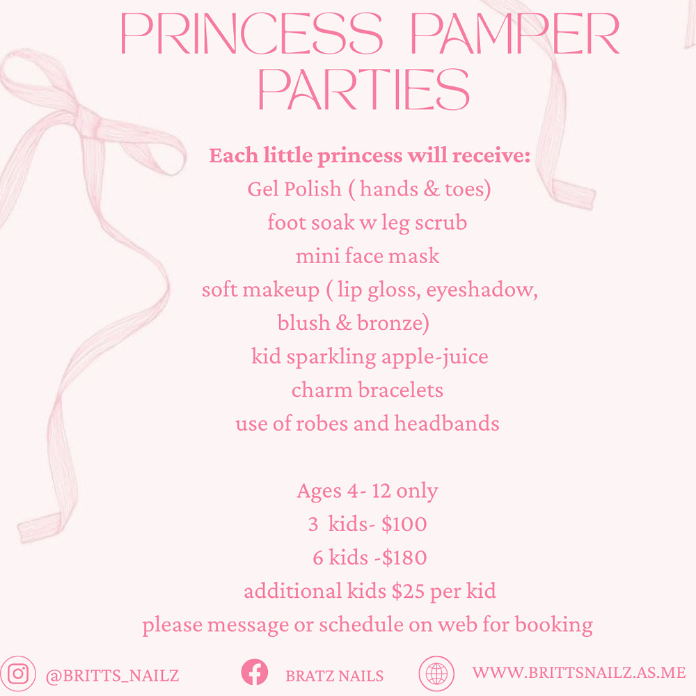 Princesse Pamper Party at Britt’s Nailz in North Charleston, SC