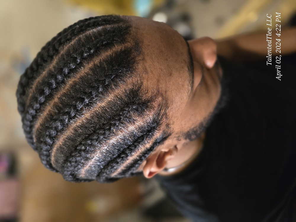 6 Straight Back Cornrows at TALENTEDTLEE LLC in Dallas, TX