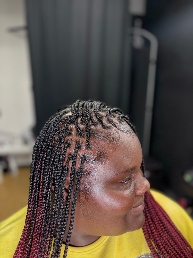 Small Knotless Plats at Bodacious beauty salon in Winston Salem, NC