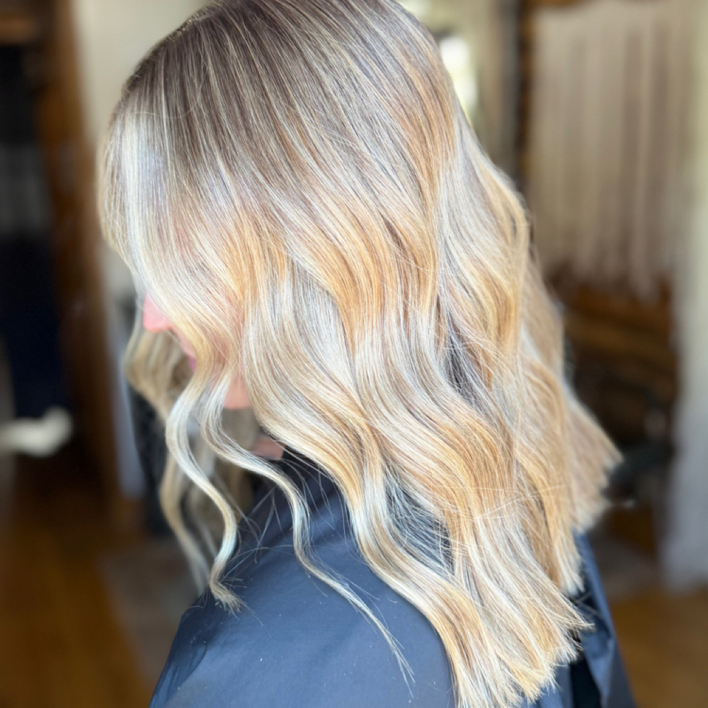 PARTIAL BLONDING HIGHLIGHT at HAIR BY NORA GIBSON in Jacksonville, NC
