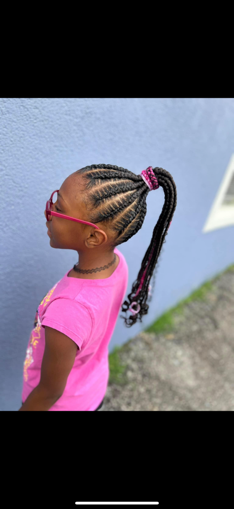 Kids Stitch Braids W/weave (2-13)