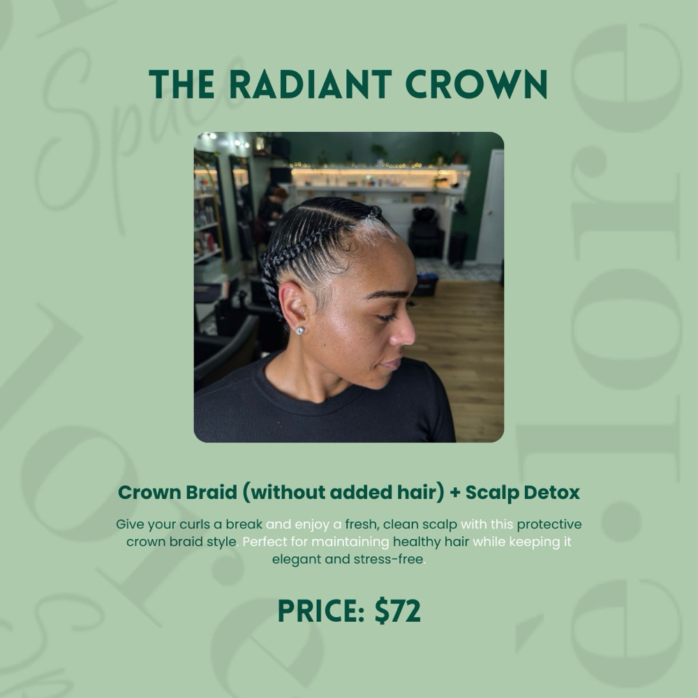 Crown Braid Without Added Hair at Elore Beauty Space / Natural Hair Salon in New York, NY