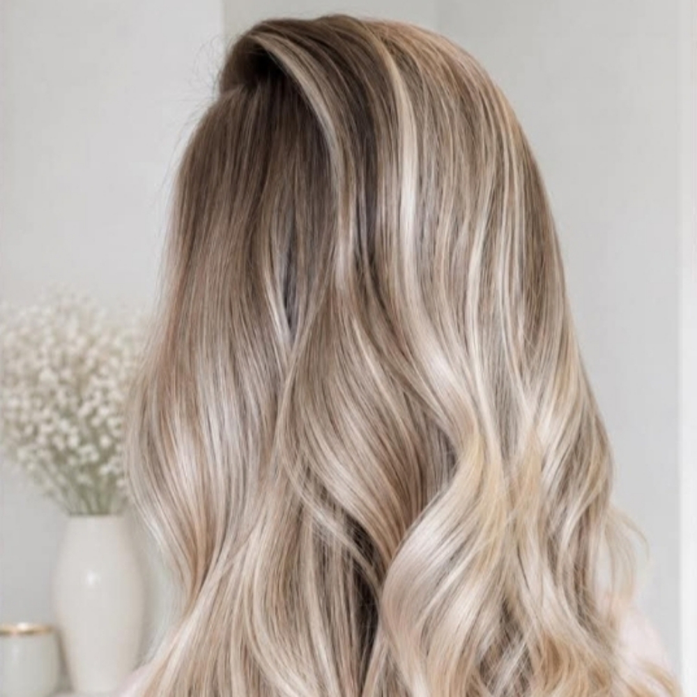 Full Balayage + Toner + Root Melt at Dreamcuts and Styles Hair Salon in Fulshear, TX