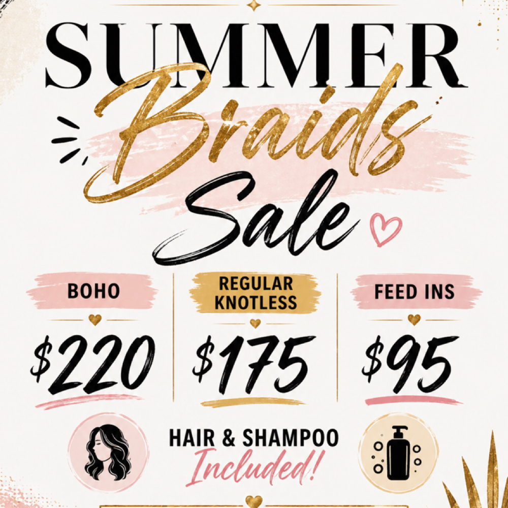 Summer Braid Sale at Ayannah Harris in Fountain Inn, SC