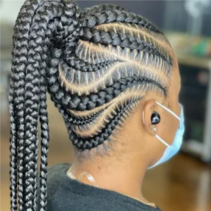 Cornrow Ponytail at Hollywood Soul Salon Ouchlesshairbraiding in San Diego, CA