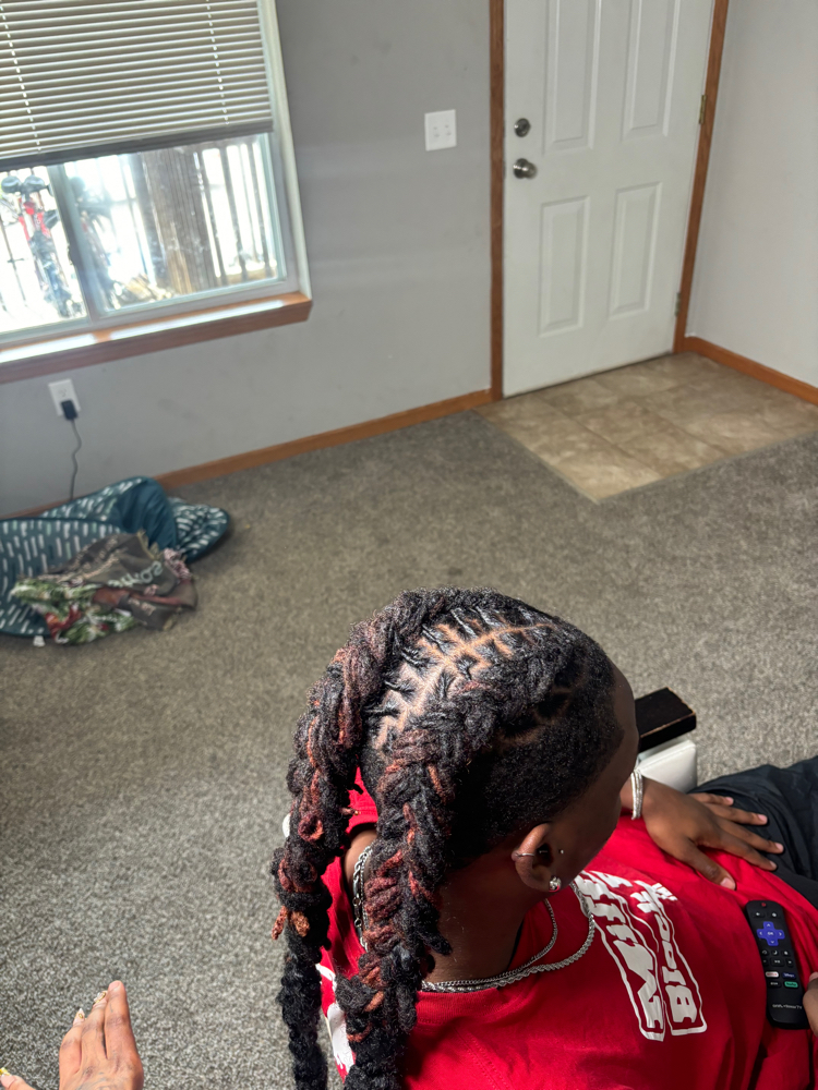 Feed In Braids Over Locs