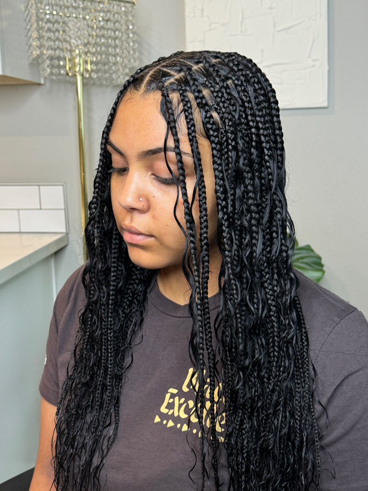 Small Boho Knotless Braids