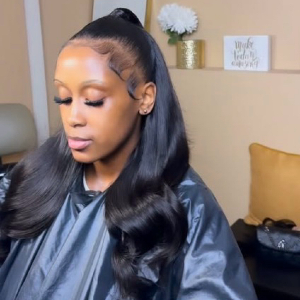 Half Up Half Down Quick Weave at SculptedByRoshayy in Warren, MI