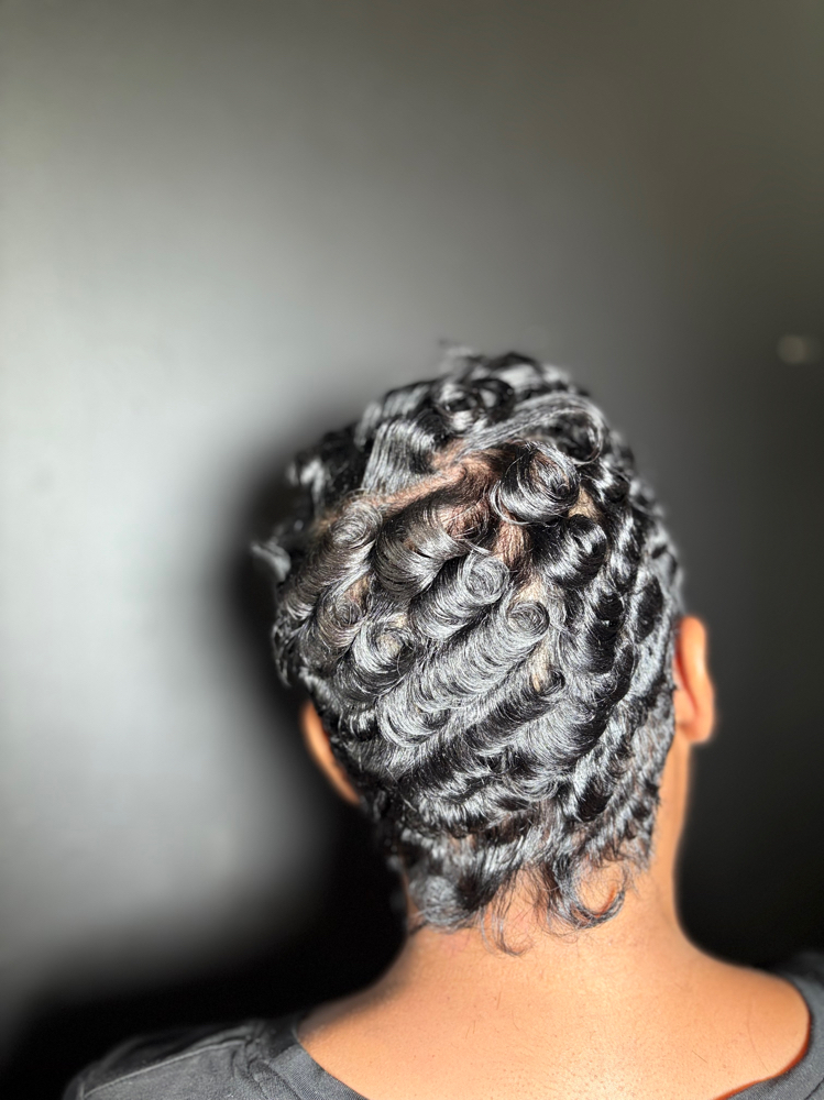 SHAMPOO TRIM CURL (short hair) at Onyx in Hampton Va, VA