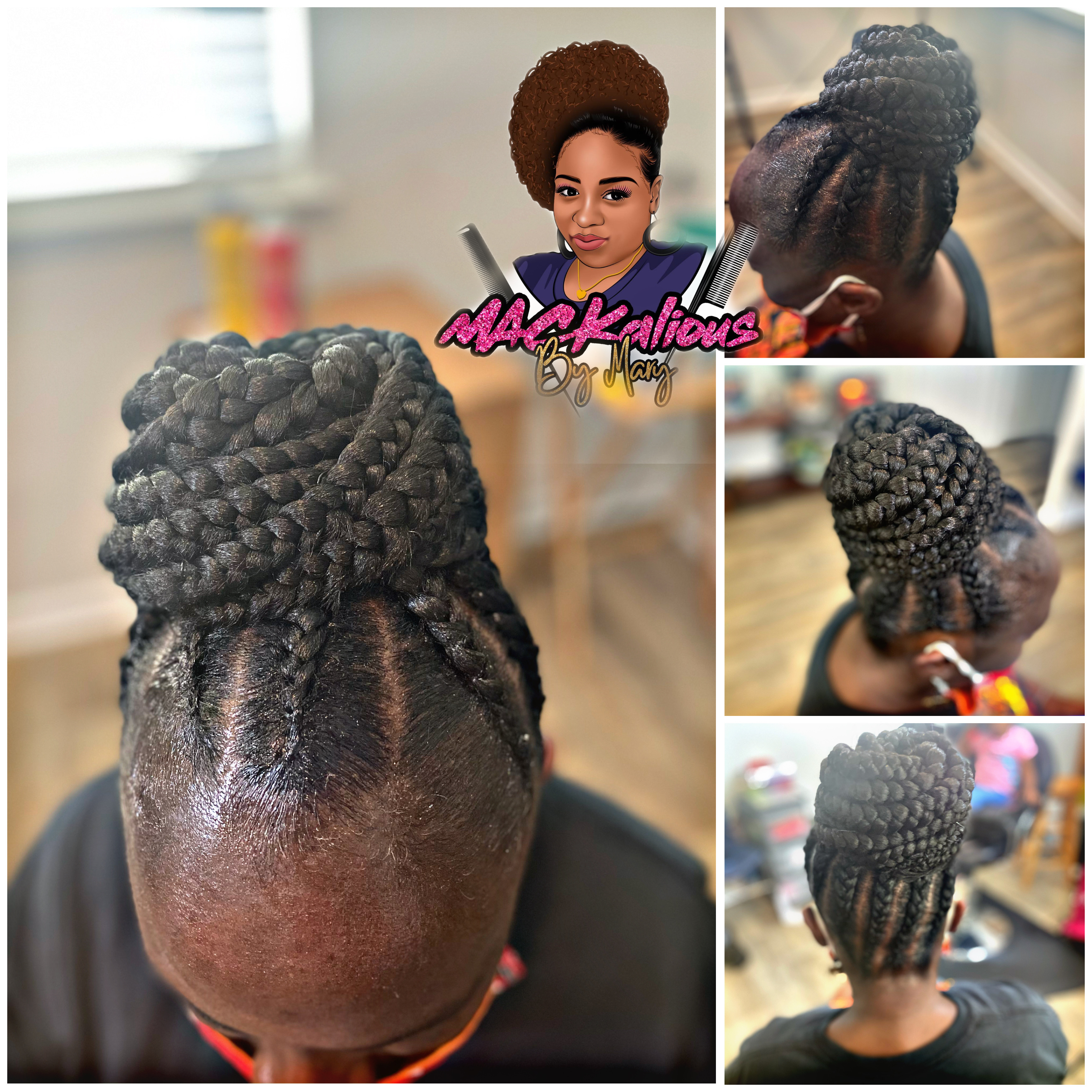 Adult Feed-In Braids Ponytail