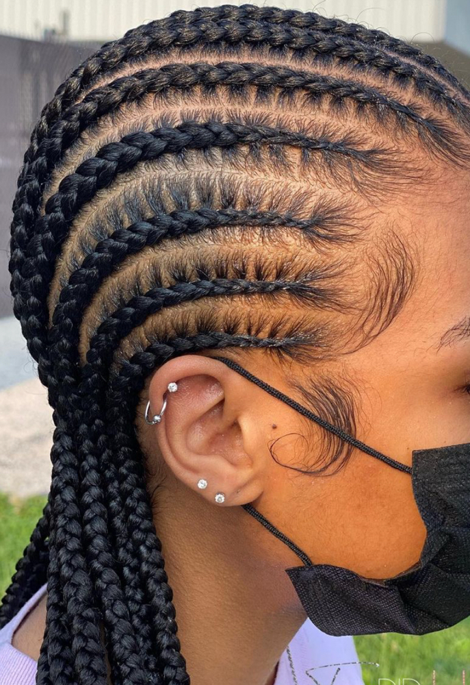 Straight Back Braids (full Head)