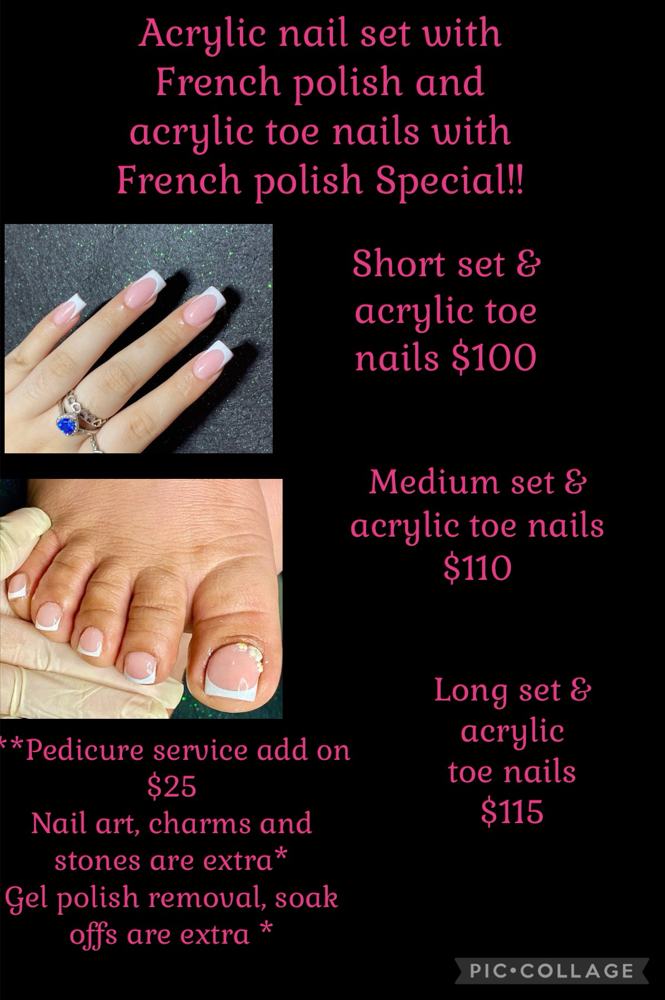 Medium Set & Acrylic Toe Nails