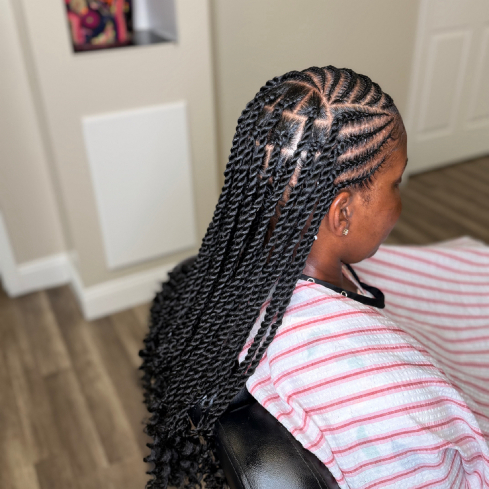 Fulani Twist Knotless at My HandsofGrace in Clinton Township, MI