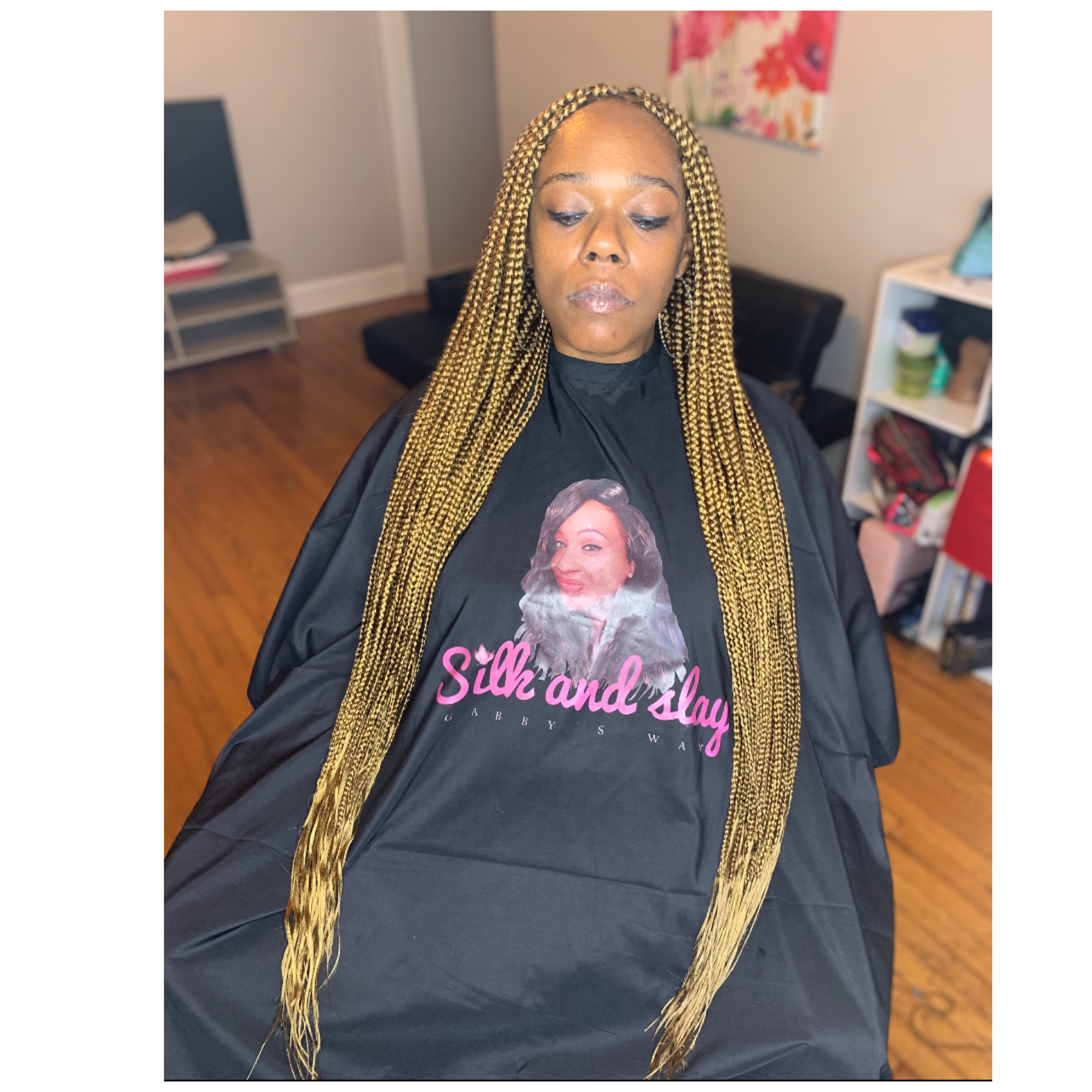Small/med Waistlength Box Braids