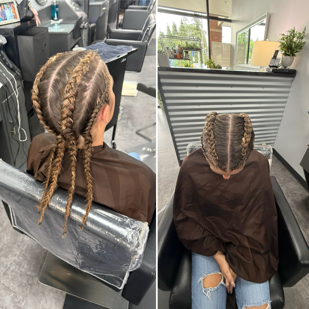 Four Dutch Braids at Nini braids at TL Design in Beaverton, OR