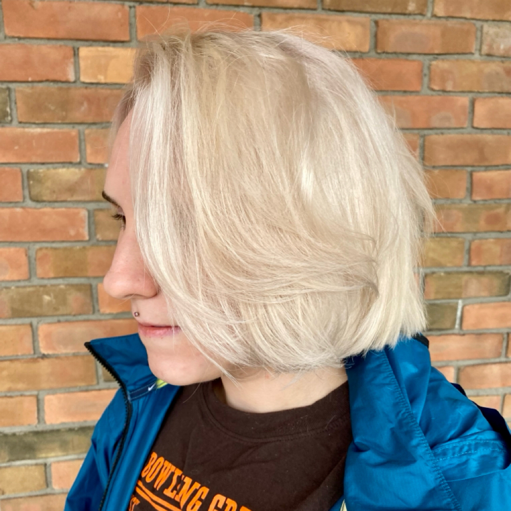 bleach and tone at Leslie Ana hair in Fairview Park, OH