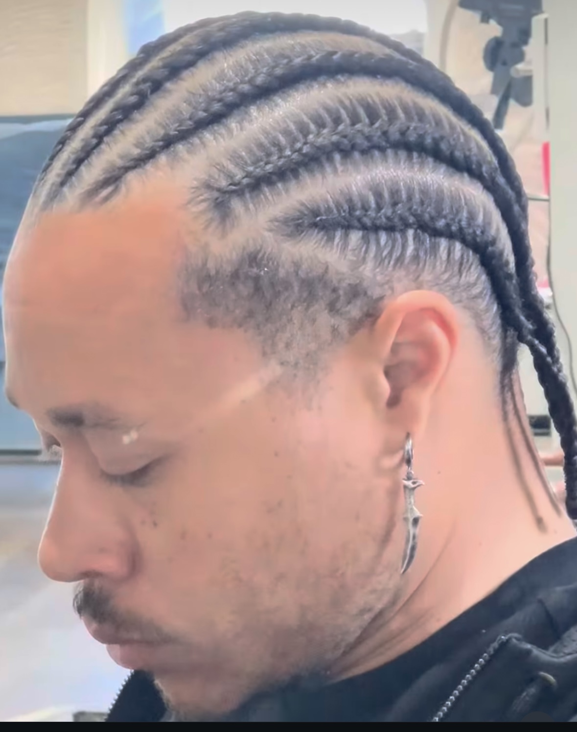 Male Cornrows with extensions at The Labb in Los Angeles, CA