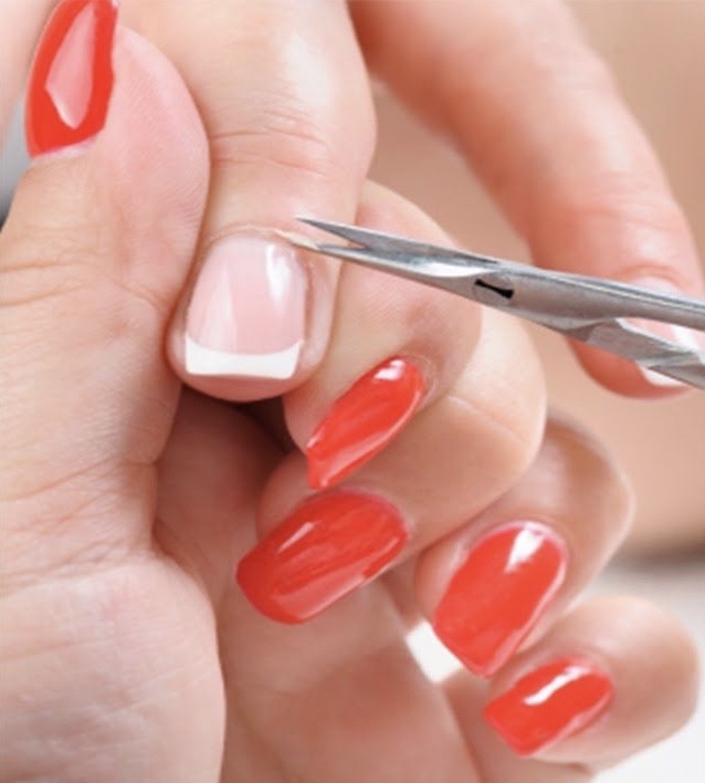 Cuticle Trim With Acrylic Nails