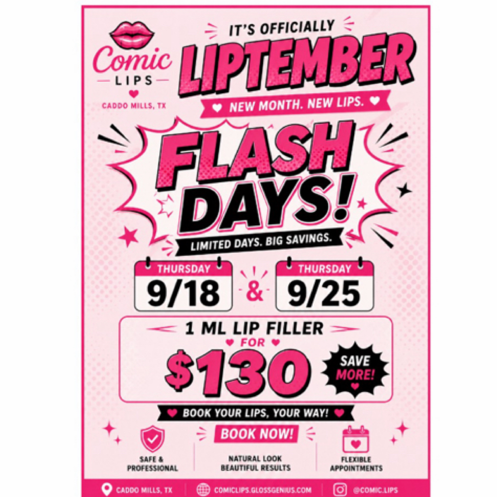 LIPTEMBER- Flash Days at Comic Lips Co. in Caddo Mills, TX