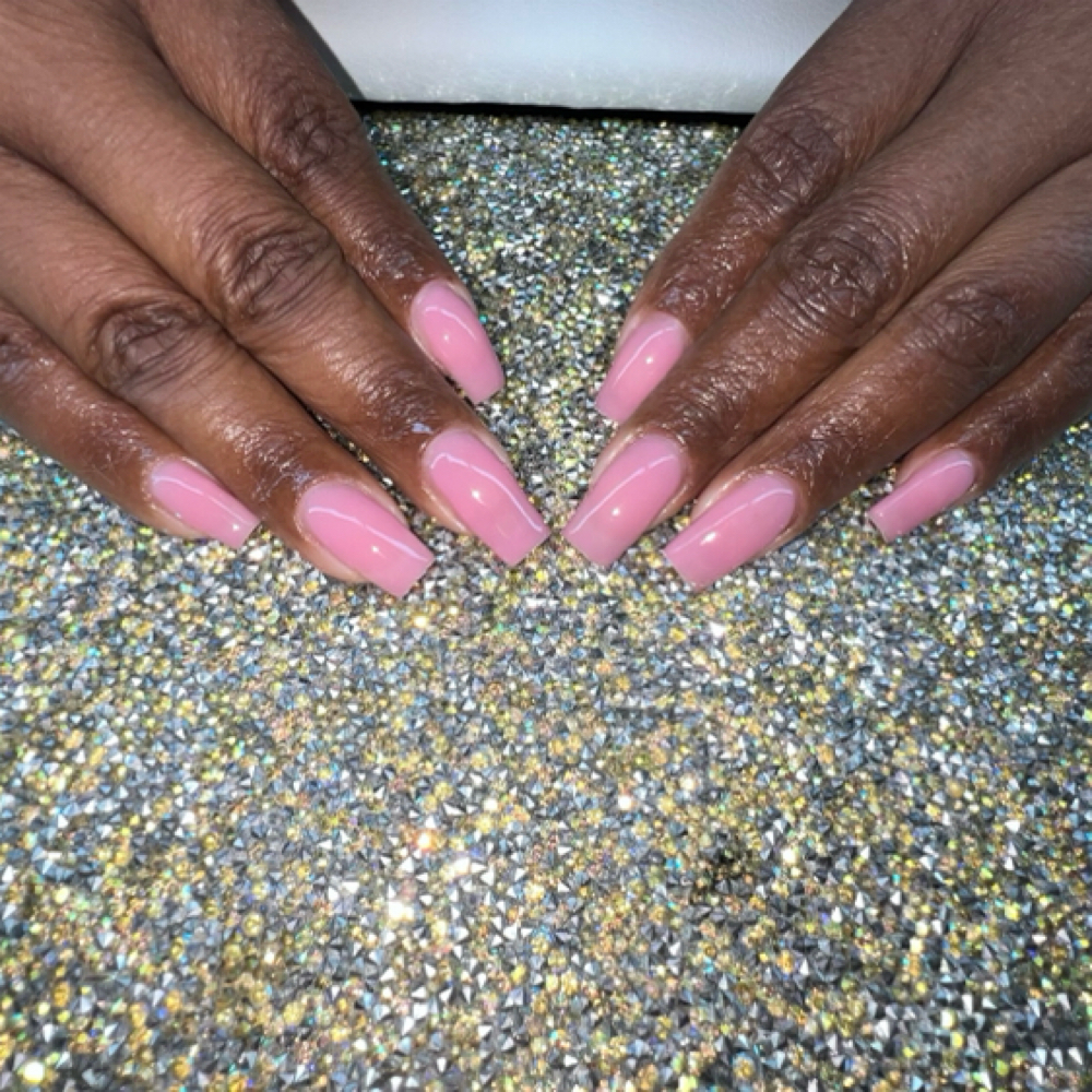 Builder Gel Mani Med/ Long Nails at Emerald Aura Nails & Spa in Little Rock, AR