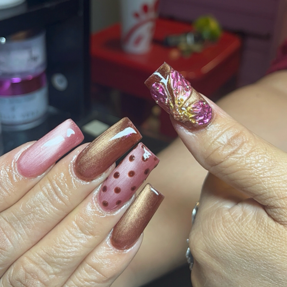 Long Acrylic Set at Lady Tea DFW Hair Clinic in Arlington, TX