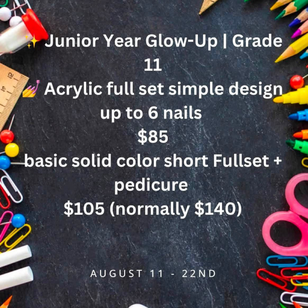 Back To School Junior at Lexxahh’s Luxury Nail Lab in Hartville, OH