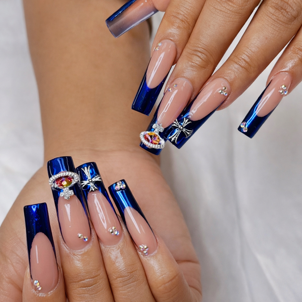 Chrome French Or Art Fullset at Rebel nails in New York, NY