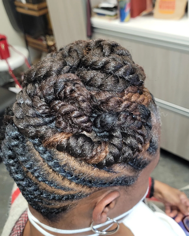 Flattwist Updo w/added Hair