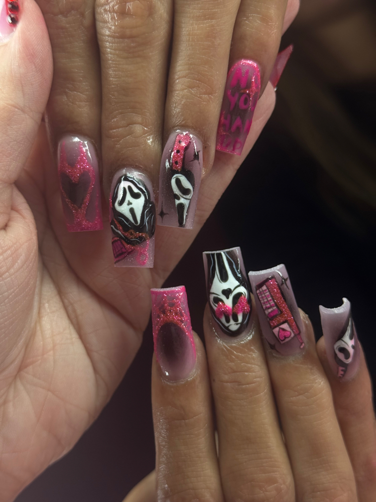 acrylic full set fill long